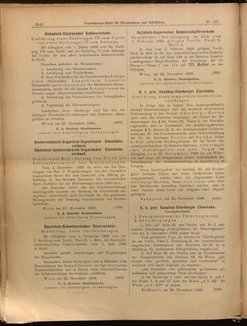 Verordnungs-Blatt für Eisenbahnen und Schiffahrt: Veröffentlichungen in Tarif- und Transport-Angelegenheiten 18991130 Seite: 10