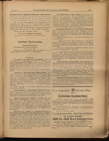 Verordnungs-Blatt für Eisenbahnen und Schiffahrt: Veröffentlichungen in Tarif- und Transport-Angelegenheiten 18991130 Seite: 11