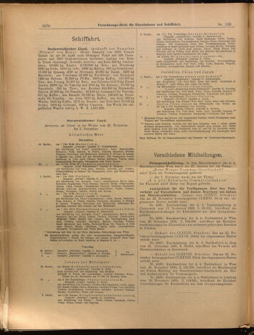 Verordnungs-Blatt für Eisenbahnen und Schiffahrt: Veröffentlichungen in Tarif- und Transport-Angelegenheiten 18991202 Seite: 6