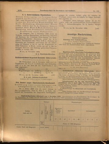 Verordnungs-Blatt für Eisenbahnen und Schiffahrt: Veröffentlichungen in Tarif- und Transport-Angelegenheiten 18991202 Seite: 8