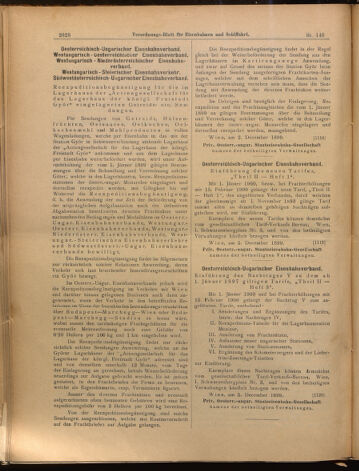 Verordnungs-Blatt für Eisenbahnen und Schiffahrt: Veröffentlichungen in Tarif- und Transport-Angelegenheiten 18991207 Seite: 8