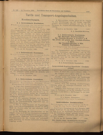 Verordnungs-Blatt für Eisenbahnen und Schiffahrt: Veröffentlichungen in Tarif- und Transport-Angelegenheiten 18991214 Seite: 13