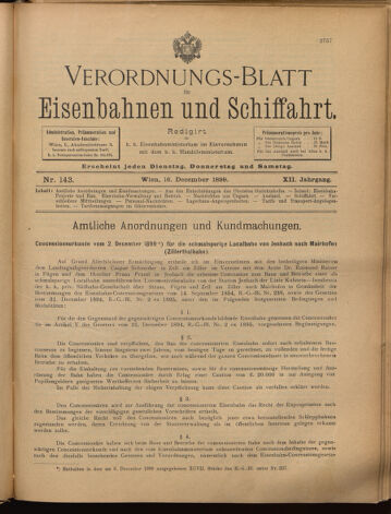 Verordnungs-Blatt für Eisenbahnen und Schiffahrt: Veröffentlichungen in Tarif- und Transport-Angelegenheiten 18991216 Seite: 1