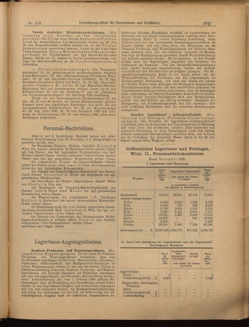 Verordnungs-Blatt für Eisenbahnen und Schiffahrt: Veröffentlichungen in Tarif- und Transport-Angelegenheiten 18991216 Seite: 11