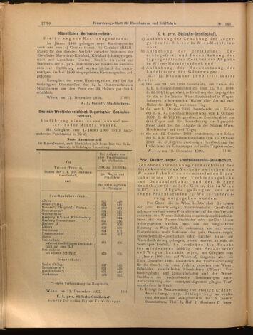 Verordnungs-Blatt für Eisenbahnen und Schiffahrt: Veröffentlichungen in Tarif- und Transport-Angelegenheiten 18991216 Seite: 14