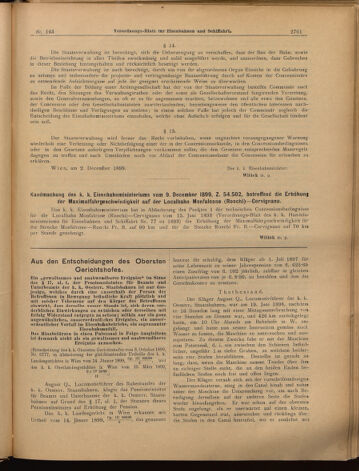 Verordnungs-Blatt für Eisenbahnen und Schiffahrt: Veröffentlichungen in Tarif- und Transport-Angelegenheiten 18991216 Seite: 5