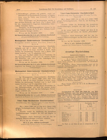 Verordnungs-Blatt für Eisenbahnen und Schiffahrt: Veröffentlichungen in Tarif- und Transport-Angelegenheiten 18991219 Seite: 12