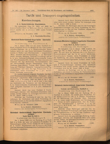 Verordnungs-Blatt für Eisenbahnen und Schiffahrt: Veröffentlichungen in Tarif- und Transport-Angelegenheiten 18991223 Seite: 7