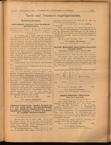 Verordnungs-Blatt für Eisenbahnen und Schiffahrt: Veröffentlichungen in Tarif- und Transport-Angelegenheiten 18991228 Seite: 13