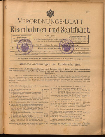 Verordnungs-Blatt für Eisenbahnen und Schiffahrt: Veröffentlichungen in Tarif- und Transport-Angelegenheiten 18991230 Seite: 1