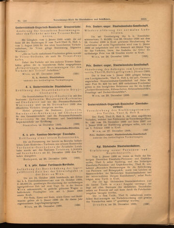 Verordnungs-Blatt für Eisenbahnen und Schiffahrt: Veröffentlichungen in Tarif- und Transport-Angelegenheiten 18991230 Seite: 9