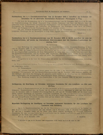 Verordnungs-Blatt für Eisenbahnen und Schiffahrt: Veröffentlichungen in Tarif- und Transport-Angelegenheiten 19000104 Seite: 2