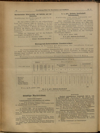 Verordnungs-Blatt für Eisenbahnen und Schiffahrt: Veröffentlichungen in Tarif- und Transport-Angelegenheiten 19000106 Seite: 8