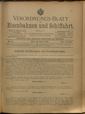 Verordnungs-Blatt für Eisenbahnen und Schiffahrt: Veröffentlichungen in Tarif- und Transport-Angelegenheiten 19000123 Seite: 1