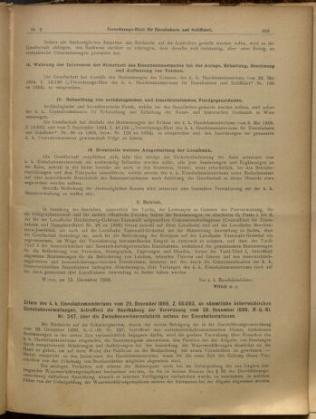 Verordnungs-Blatt für Eisenbahnen und Schiffahrt: Veröffentlichungen in Tarif- und Transport-Angelegenheiten 19000123 Seite: 9