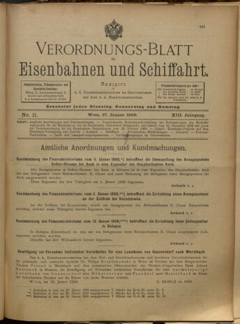 Verordnungs-Blatt für Eisenbahnen und Schiffahrt: Veröffentlichungen in Tarif- und Transport-Angelegenheiten 19000127 Seite: 1