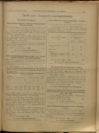 Verordnungs-Blatt für Eisenbahnen und Schiffahrt: Veröffentlichungen in Tarif- und Transport-Angelegenheiten 19000127 Seite: 7