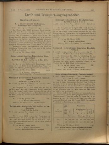 Verordnungs-Blatt für Eisenbahnen und Schiffahrt: Veröffentlichungen in Tarif- und Transport-Angelegenheiten 19000206 Seite: 11