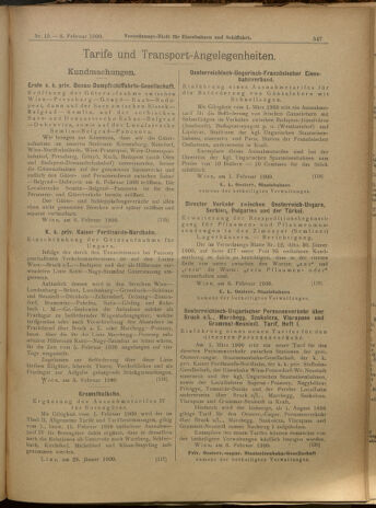 Verordnungs-Blatt für Eisenbahnen und Schiffahrt: Veröffentlichungen in Tarif- und Transport-Angelegenheiten 19000208 Seite: 19