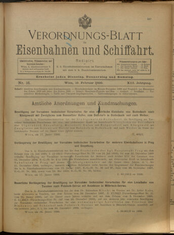 Verordnungs-Blatt für Eisenbahnen und Schiffahrt: Veröffentlichungen in Tarif- und Transport-Angelegenheiten 19000210 Seite: 1