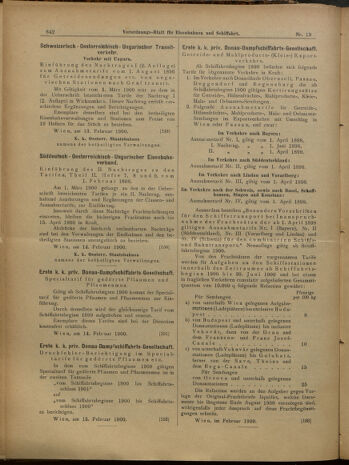 Verordnungs-Blatt für Eisenbahnen und Schiffahrt: Veröffentlichungen in Tarif- und Transport-Angelegenheiten 19000217 Seite: 10