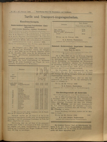 Verordnungs-Blatt für Eisenbahnen und Schiffahrt: Veröffentlichungen in Tarif- und Transport-Angelegenheiten 19000227 Seite: 7