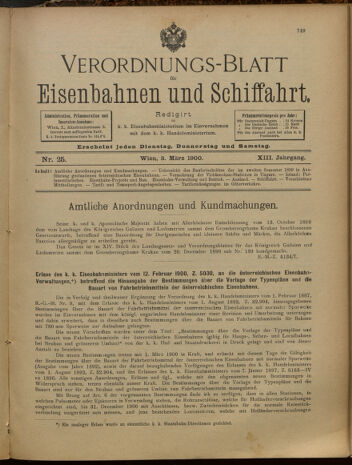 Verordnungs-Blatt für Eisenbahnen und Schiffahrt: Veröffentlichungen in Tarif- und Transport-Angelegenheiten 19000303 Seite: 1