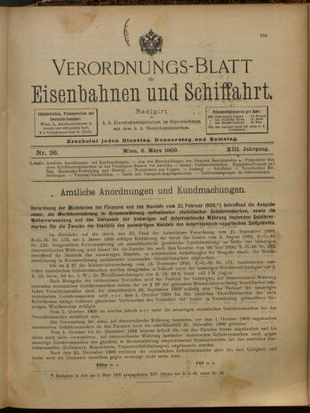 Verordnungs-Blatt für Eisenbahnen und Schiffahrt: Veröffentlichungen in Tarif- und Transport-Angelegenheiten