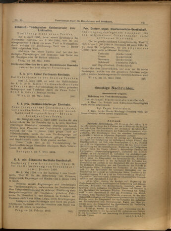 Verordnungs-Blatt für Eisenbahnen und Schiffahrt: Veröffentlichungen in Tarif- und Transport-Angelegenheiten 19000313 Seite: 17