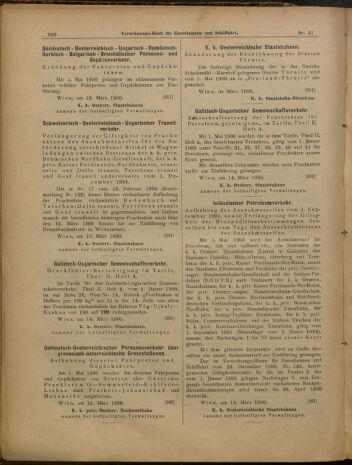 Verordnungs-Blatt für Eisenbahnen und Schiffahrt: Veröffentlichungen in Tarif- und Transport-Angelegenheiten 19000317 Seite: 16