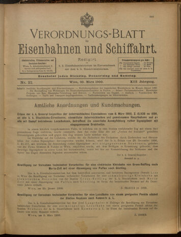 Verordnungs-Blatt für Eisenbahnen und Schiffahrt: Veröffentlichungen in Tarif- und Transport-Angelegenheiten 19000320 Seite: 1