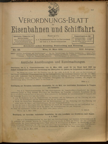 Verordnungs-Blatt für Eisenbahnen und Schiffahrt: Veröffentlichungen in Tarif- und Transport-Angelegenheiten 19000322 Seite: 1