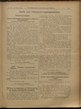 Verordnungs-Blatt für Eisenbahnen und Schiffahrt: Veröffentlichungen in Tarif- und Transport-Angelegenheiten 19000327 Seite: 7