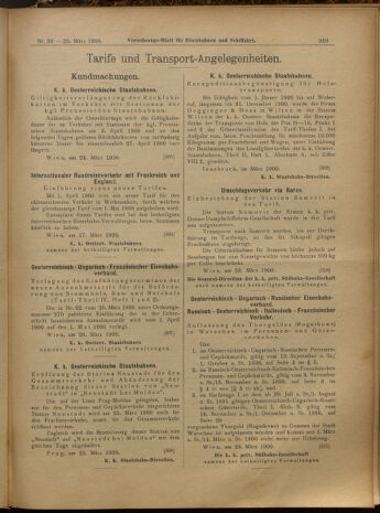 Verordnungs-Blatt für Eisenbahnen und Schiffahrt: Veröffentlichungen in Tarif- und Transport-Angelegenheiten 19000329 Seite: 9