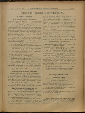 Verordnungs-Blatt für Eisenbahnen und Schiffahrt: Veröffentlichungen in Tarif- und Transport-Angelegenheiten 19000407 Seite: 11