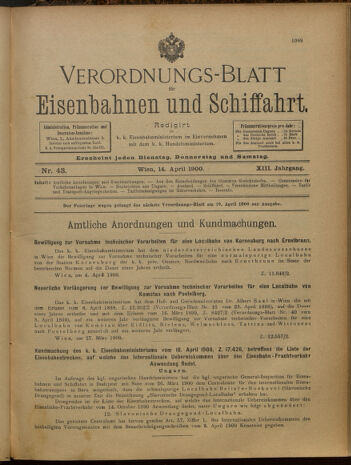 Verordnungs-Blatt für Eisenbahnen und Schiffahrt: Veröffentlichungen in Tarif- und Transport-Angelegenheiten