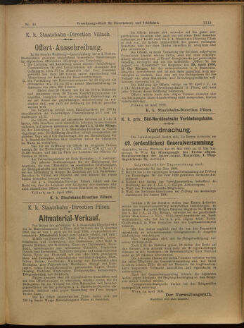 Verordnungs-Blatt für Eisenbahnen und Schiffahrt: Veröffentlichungen in Tarif- und Transport-Angelegenheiten 19000419 Seite: 7