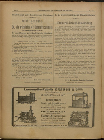 Verordnungs-Blatt für Eisenbahnen und Schiffahrt: Veröffentlichungen in Tarif- und Transport-Angelegenheiten 19000419 Seite: 8