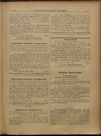 Verordnungs-Blatt für Eisenbahnen und Schiffahrt: Veröffentlichungen in Tarif- und Transport-Angelegenheiten 19000424 Seite: 11