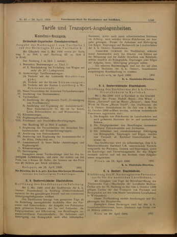 Verordnungs-Blatt für Eisenbahnen und Schiffahrt: Veröffentlichungen in Tarif- und Transport-Angelegenheiten 19000424 Seite: 9