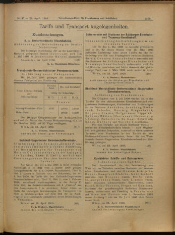 Verordnungs-Blatt für Eisenbahnen und Schiffahrt: Veröffentlichungen in Tarif- und Transport-Angelegenheiten 19000426 Seite: 5