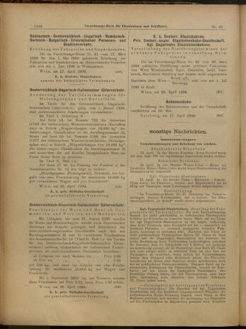 Verordnungs-Blatt für Eisenbahnen und Schiffahrt: Veröffentlichungen in Tarif- und Transport-Angelegenheiten 19000501 Seite: 8