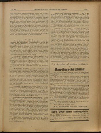 Verordnungs-Blatt für Eisenbahnen und Schiffahrt: Veröffentlichungen in Tarif- und Transport-Angelegenheiten 19000501 Seite: 9