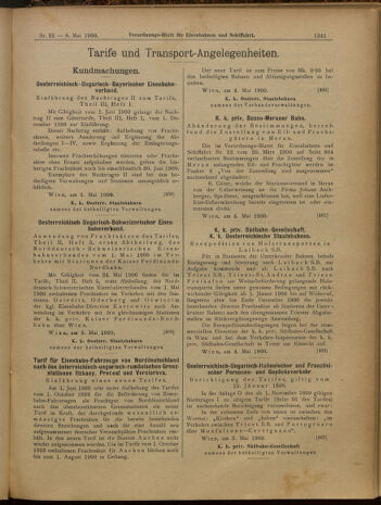 Verordnungs-Blatt für Eisenbahnen und Schiffahrt: Veröffentlichungen in Tarif- und Transport-Angelegenheiten 19000508 Seite: 9