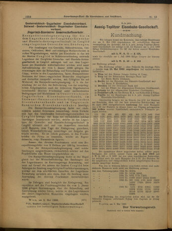 Verordnungs-Blatt für Eisenbahnen und Schiffahrt: Veröffentlichungen in Tarif- und Transport-Angelegenheiten 19000510 Seite: 4