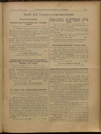 Verordnungs-Blatt für Eisenbahnen und Schiffahrt: Veröffentlichungen in Tarif- und Transport-Angelegenheiten 19000517 Seite: 9