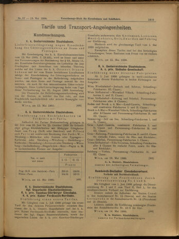 Verordnungs-Blatt für Eisenbahnen und Schiffahrt: Veröffentlichungen in Tarif- und Transport-Angelegenheiten 19000519 Seite: 7