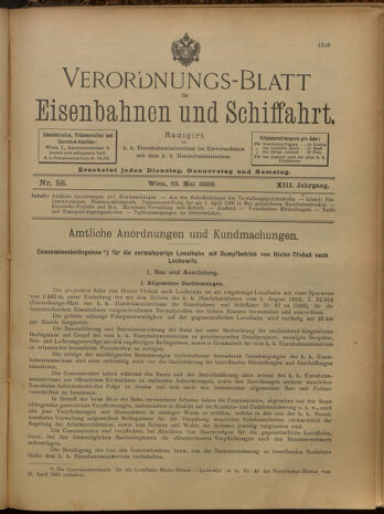 Verordnungs-Blatt für Eisenbahnen und Schiffahrt: Veröffentlichungen in Tarif- und Transport-Angelegenheiten 19000522 Seite: 1