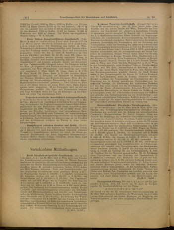 Verordnungs-Blatt für Eisenbahnen und Schiffahrt: Veröffentlichungen in Tarif- und Transport-Angelegenheiten 19000524 Seite: 6