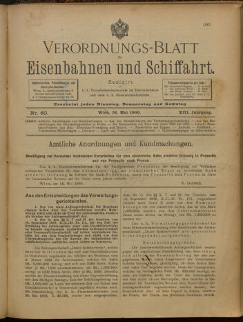 Verordnungs-Blatt für Eisenbahnen und Schiffahrt: Veröffentlichungen in Tarif- und Transport-Angelegenheiten 19000526 Seite: 1